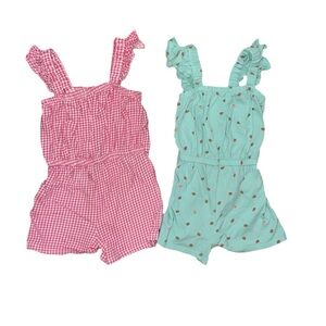 Old Navy Jumper Jumpsuit Printer Ruffle Strap Set of 2 Size 4t